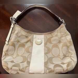 Coach Beige Signature Shoulder Bag